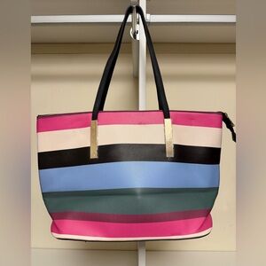 Striped Multicolor Tote Bag